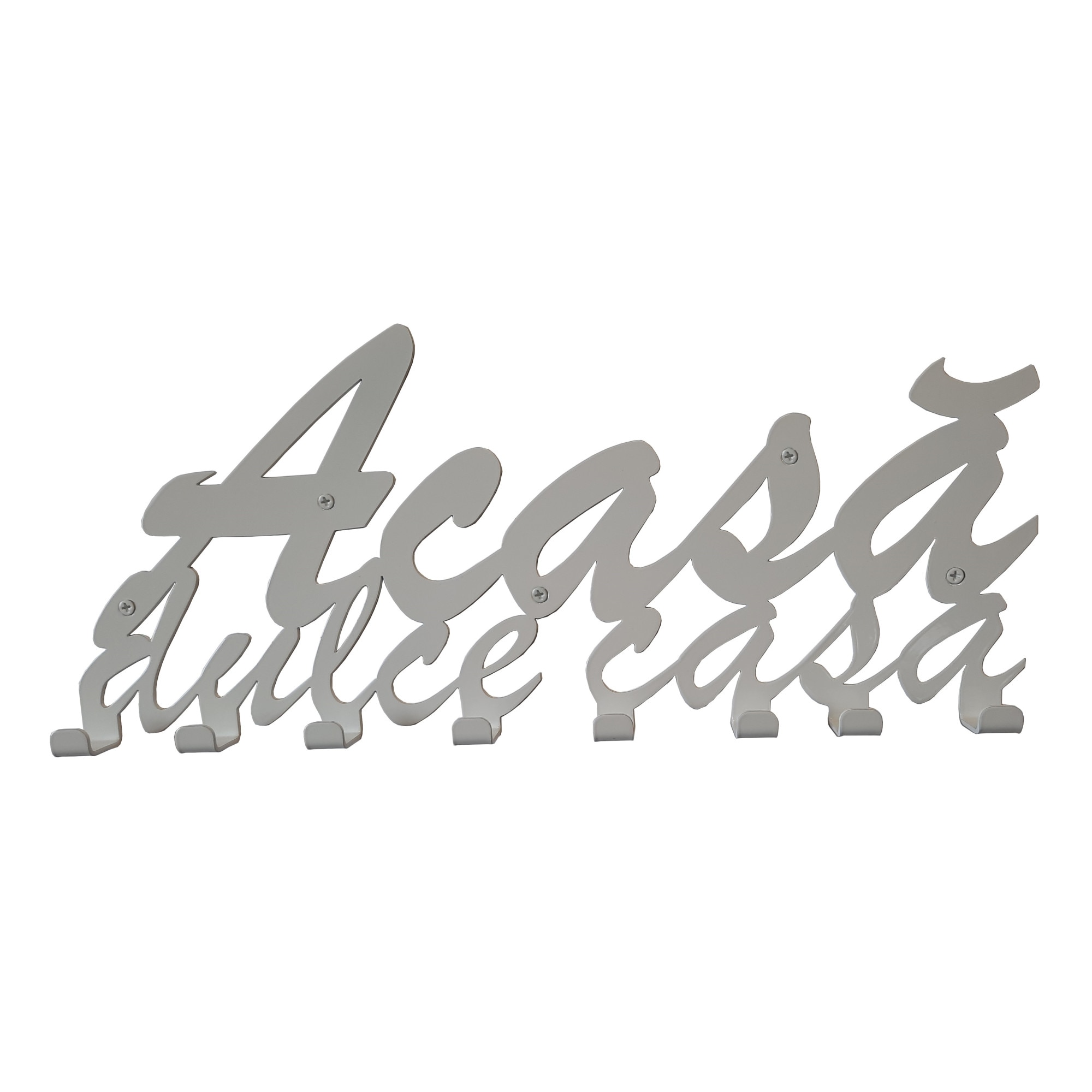 Cuier metalic Acasa 8 agatatoare-Alb