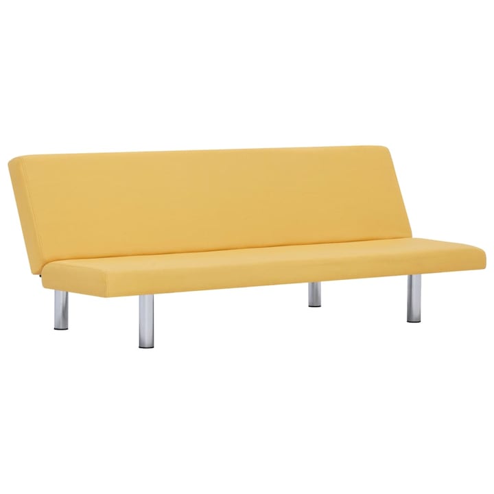 Разтегателен диван vidaXL, 168х76х66 см, жълт, полиестер