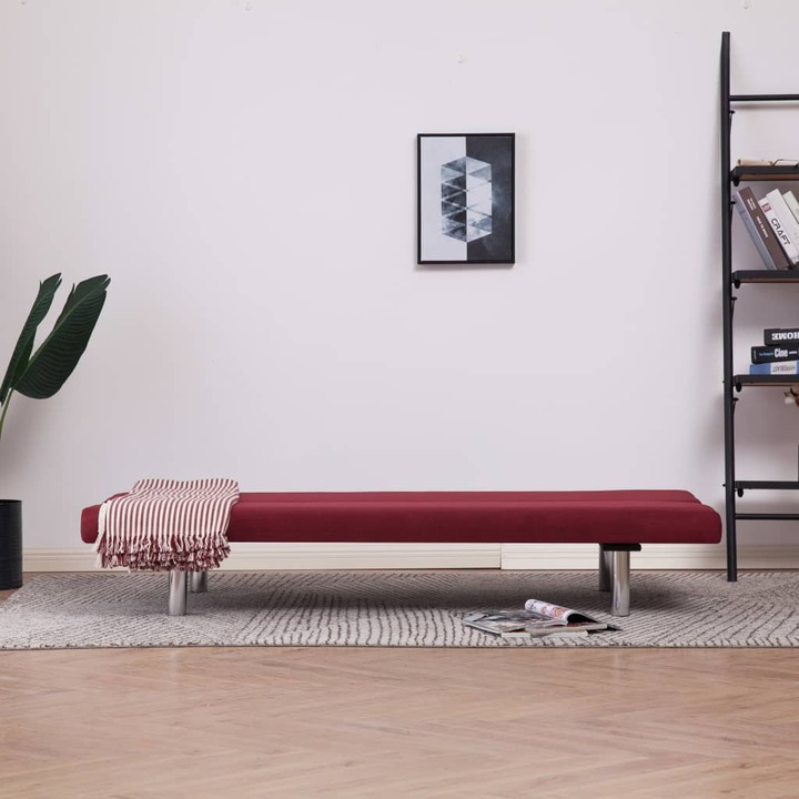 Canapea extensibila vidaXL, rosu, poliester, 16.6 kg