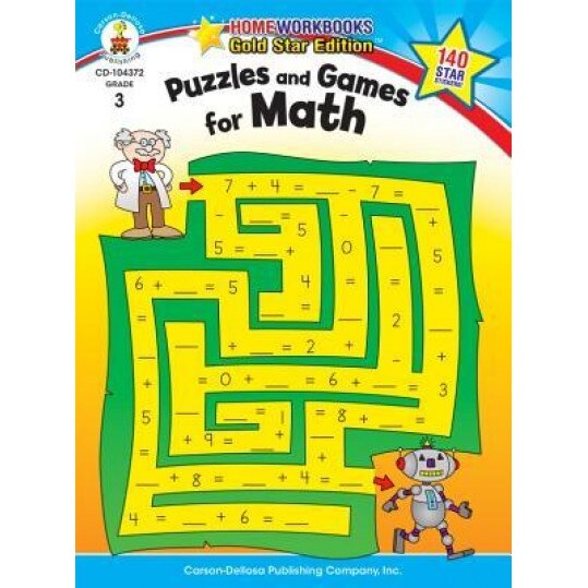 Puzzles and Games for Math Grade 3, Carson-Dellosa (Manufactured by)