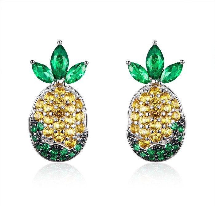 Cercei din argint Crystal Pineapple