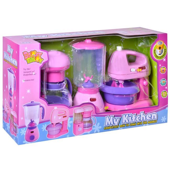Set pentru bucatarie copii Roz cu mixer , blender , cafetiera , cu sunete , ATS