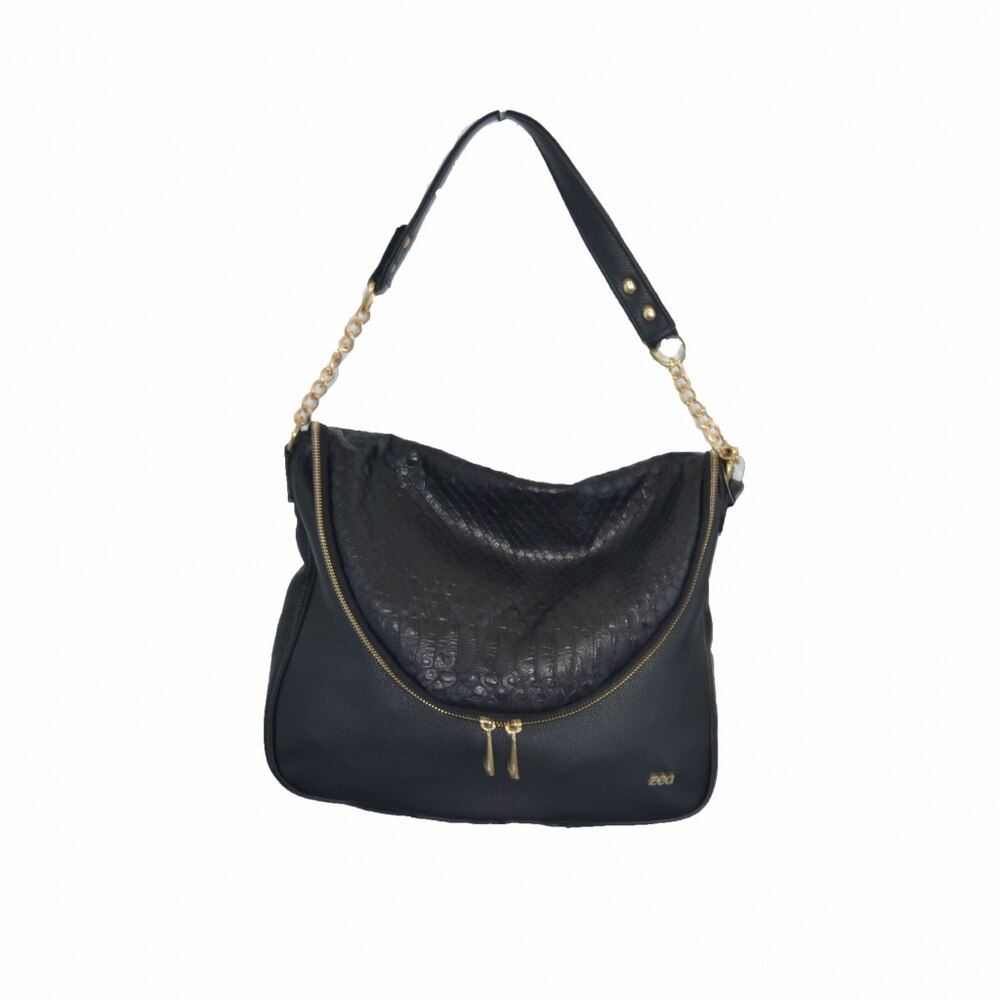 Geanta dama,Zea,piele naturala,neagra croco