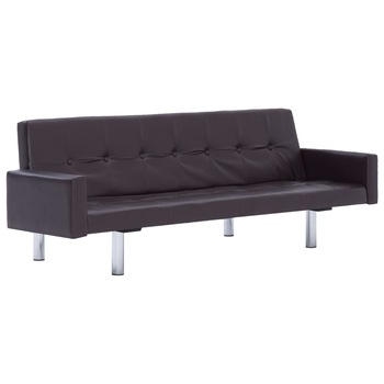 Canapea extensibila, cu 3 locuri, vidaXL, Maro inchis, Piele artificiala, 184 x 77,5 x (60,5 / 64 / 66,5) cm Canapea extensibila, cu 3 locuri, vidaXL, Maro inchis, Piele artificiala, 184 x 77,5 x (60,5 / 64 / 66,5) cm
