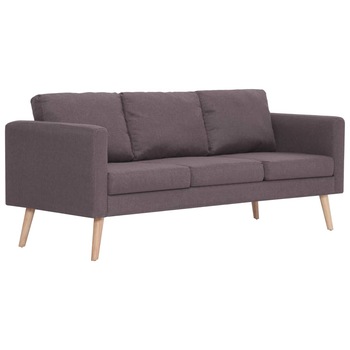 Canapea cu 3 locuri, vidaXL, tapiterie textila, cadru lemn, Gri deschis, 200 x 82 x 75 cm Canapea cu 3 locuri, vidaXL, tapiterie textila, cadru lemn, Gri deschis, 200 x 82 x 75 cm