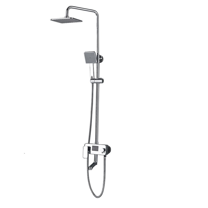 Coloana De dus, Baterie cu afisaj digital, AquaSpa, Gri, Fixa