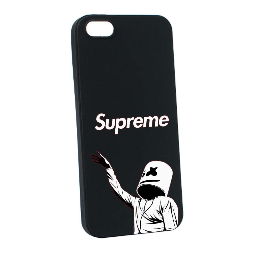 Husa de protectie Supreme, Marshmello pentru Apple iPhone SE / 5S / 5, rezistenta la uzura, anti-alunecare, din silicon Premium, B255