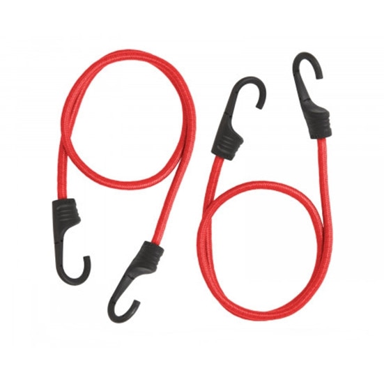 Set 2 cordeline/chingi de fixare profesionale, Premium, rosu, 60 cm x 8 mm, cauciuc, extensibilitate 150%
