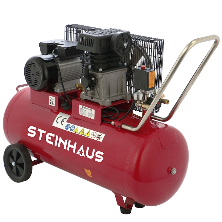 Steinhaus PRO-COM100 Kompresszor, 100l, 2200 W, 3 LE, 8bar, 290 liter/perc