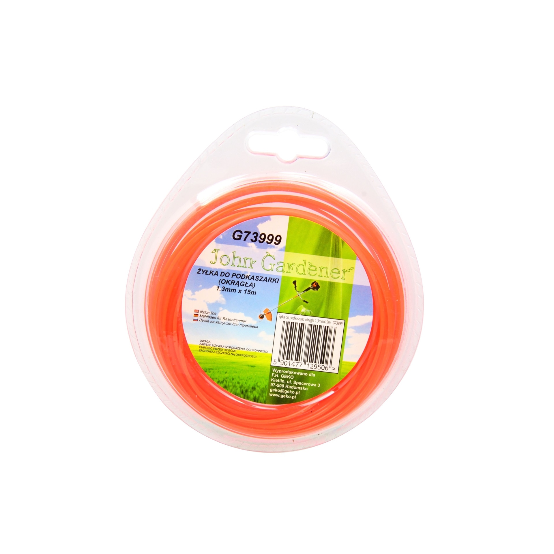 Fir taiere pentru masini de tuns iarba, forma rotunda, 1.3mmx15m, GEKO G73999