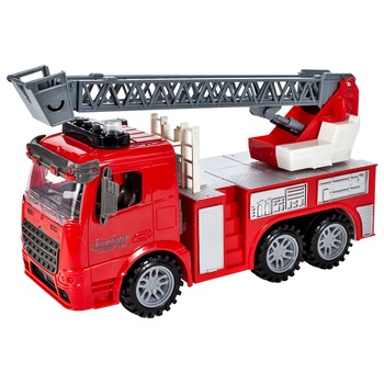 Masina pompieri Malplay cu scara rabatabila si detalii autentice, sunete, lumini, rosie Masina pompieri Malplay cu scara rabatabila si detalii autentice, sunete, lumini, rosie