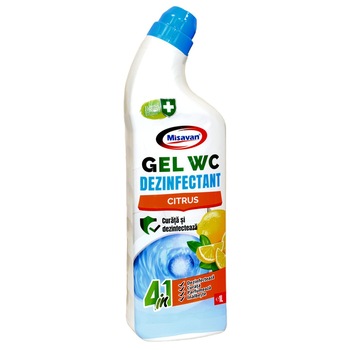 Gel Wc dezinfectant, Citrus, Misavan 4 in 1, 1 L Gel Wc dezinfectant, Citrus, Misavan 4 in 1, 1 L