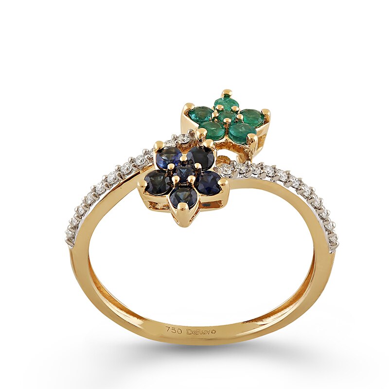 Inel Deruvo Aur 18k Diamante, Smaralde, Safire, 54 RCRF00025-EMSADY