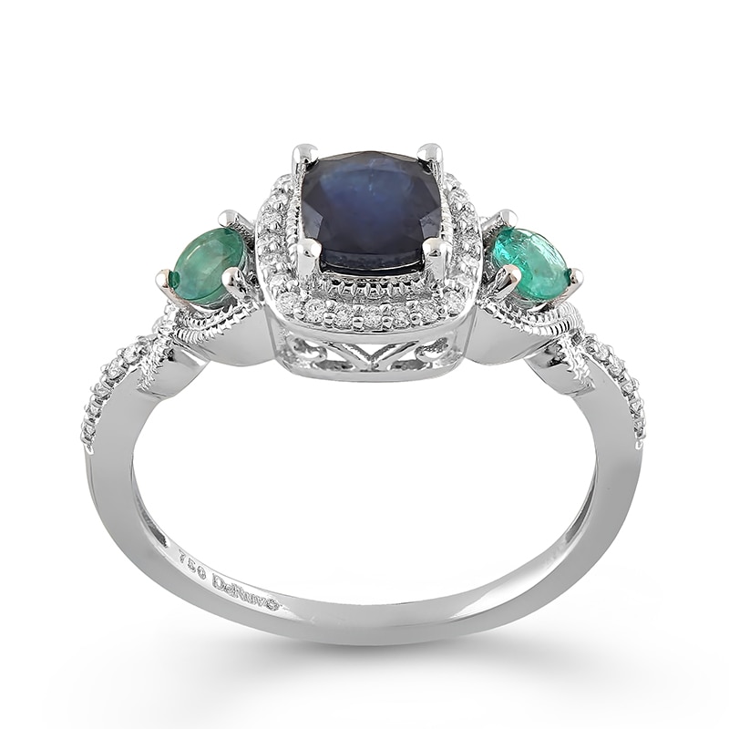 Inel Deruvo Aur 18k Diamante, Safir, Smaralde, 54 RCRF00255-SAEMDW