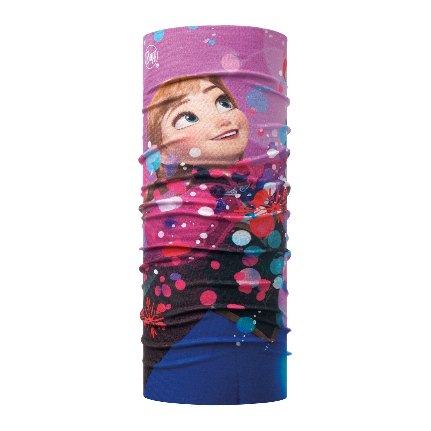 Bandana buff new original pentru copii FROZEN ANNA BRIGHT PINK