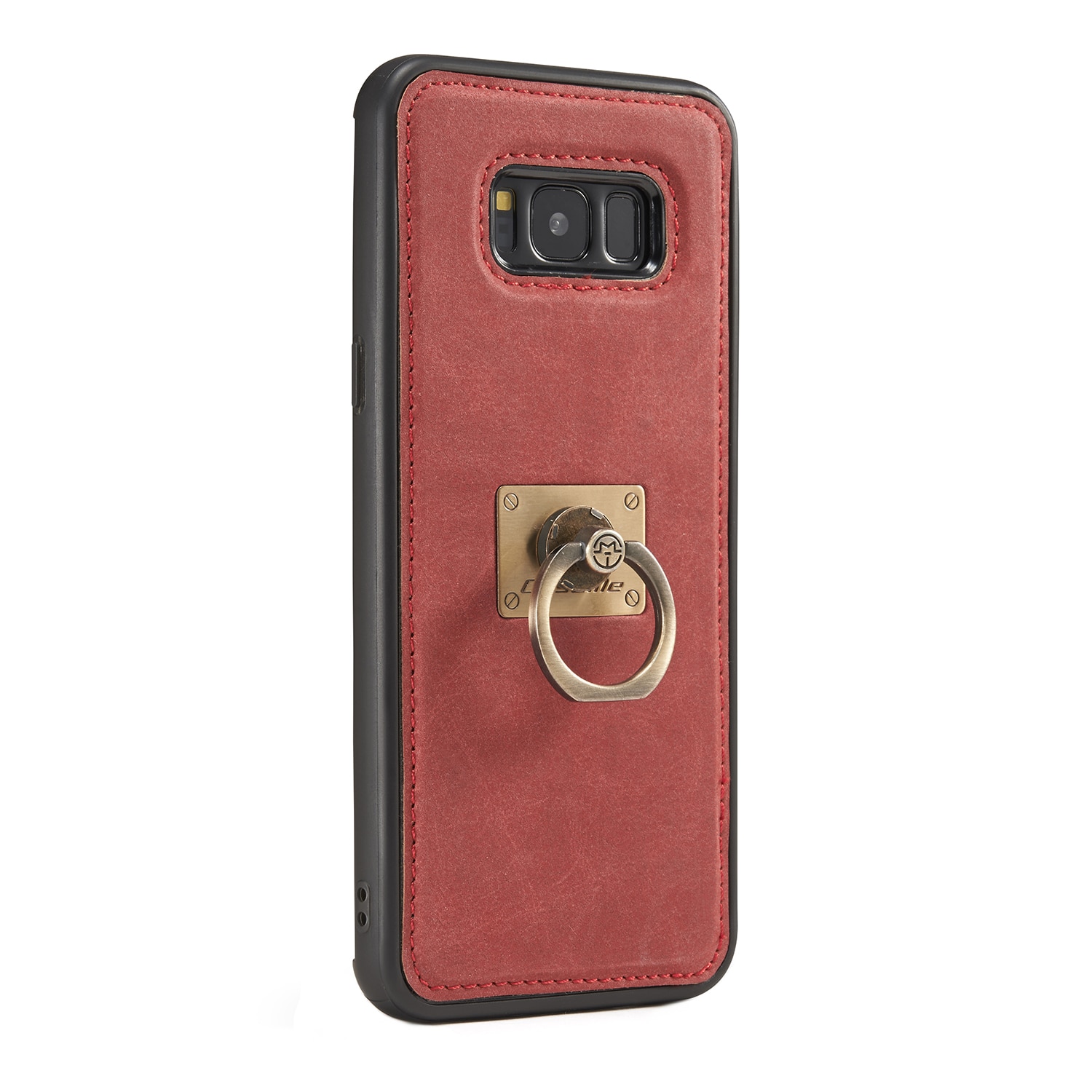 Husa slim piele, cu inel detasabil, back cover, Samsung S8 - CaseME, culoare Rosie