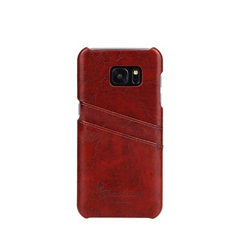 Husa slim din piele fina cu textura vintage, tip back cover, Samsung Galaxy S7 Edge - CaseMe, culoare Maro coniac Husa slim din piele fina cu textura vintage, tip back cover, Samsung Galaxy S7 Edge - CaseMe, culoare Maro coniac