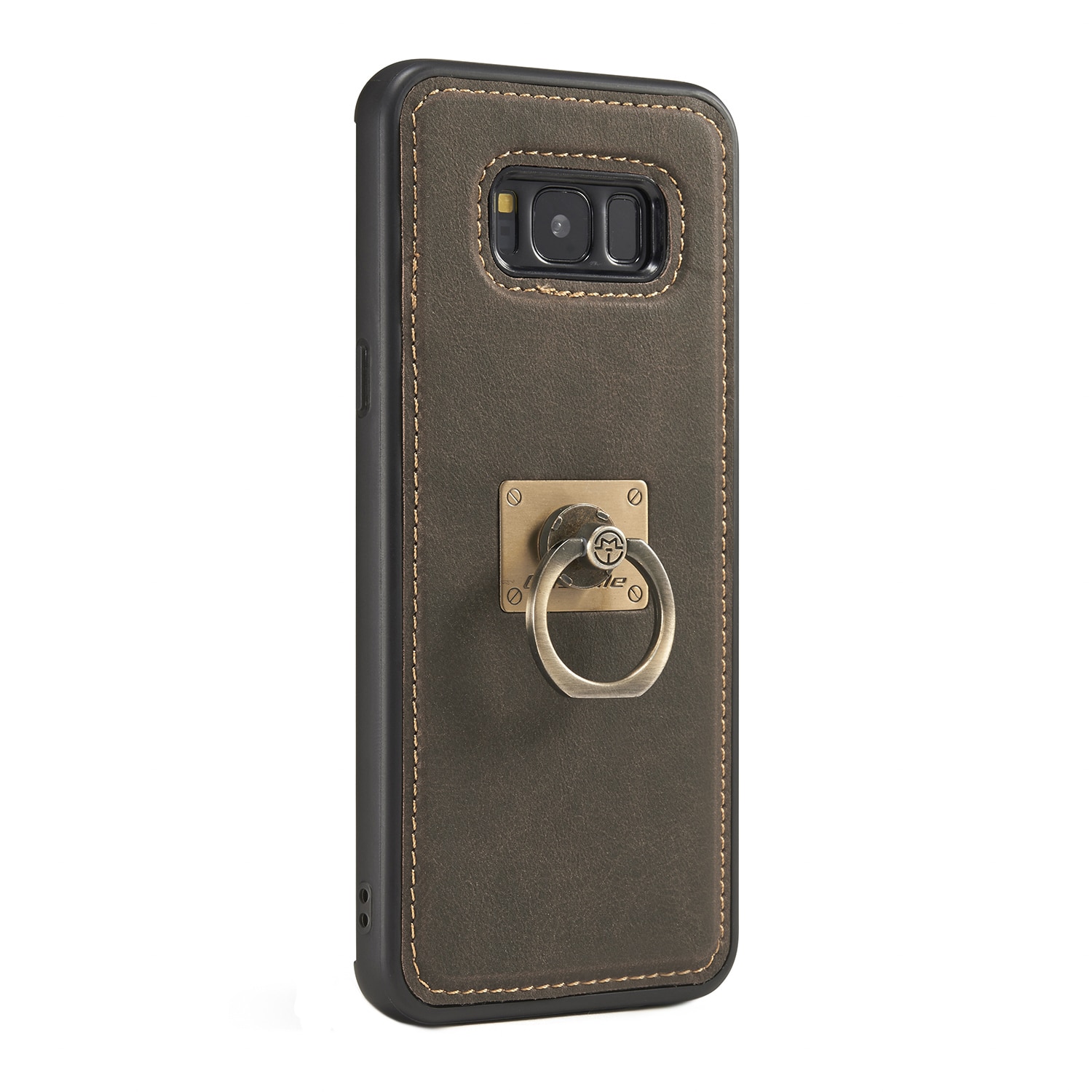 Husa slim piele, cu inel detasabil, back cover, Samsung S8 Plus - CaseME, culoare Maro Coffee