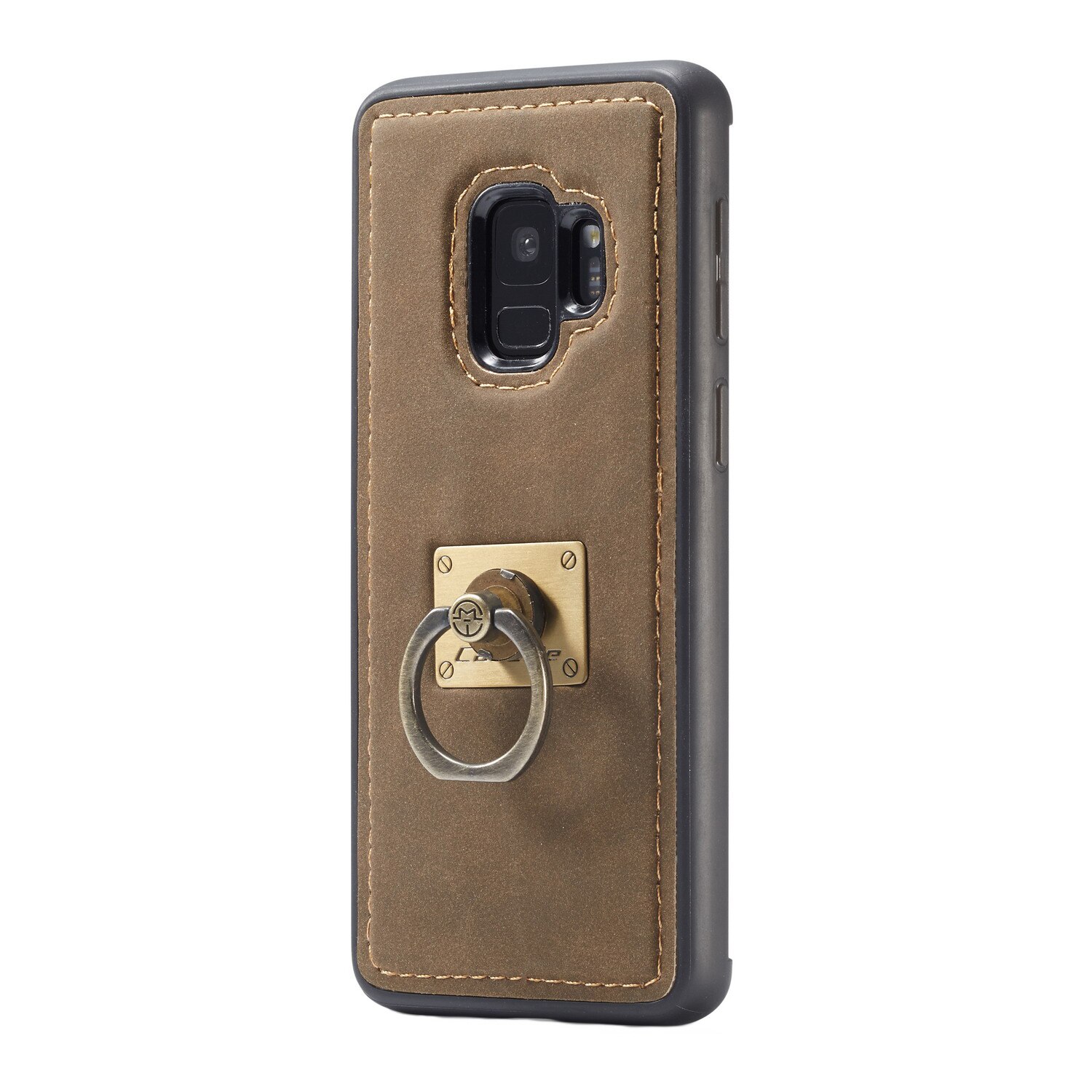 Husa slim piele, cu inel detasabil, back cover, Samsung S9 - CaseME, culoare Maro