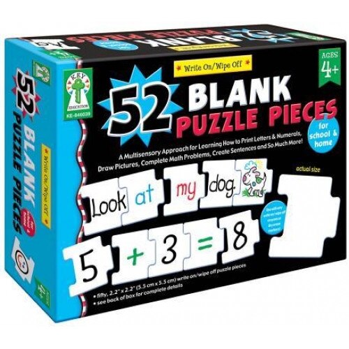 Write On/Wipe Off 52 Blank Puzzles Pieces: A Multisenory Approach for Learning How to Print Letters & Numerals, Draw Pictures, Complete Math Problems,, Sherrill B. Flora (Author)