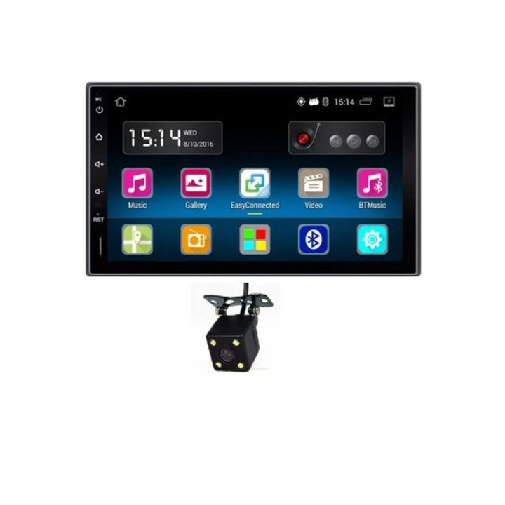 Мултимедия Automat 7011А 7'' Android ,GPS ,Навигация , Bluetooth , WiFi ,2Din Мултимедиен плейър GPS DAB радио Сензорен екран Стерео Аудио плейър и Камера за подпомагане паркирането, черно/черно