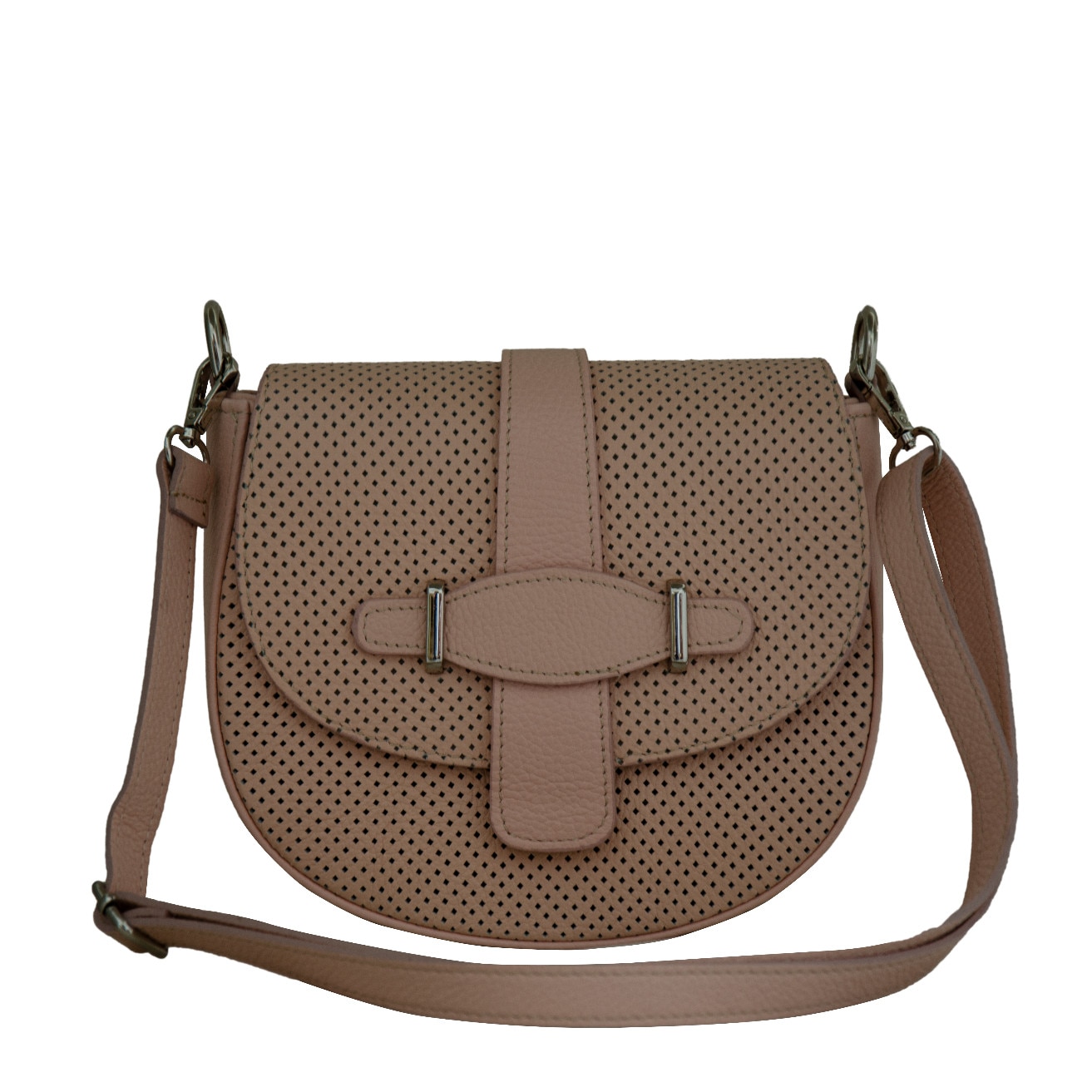 Geanta tip postas din piele naturala Eva Bags,Sabrina roz