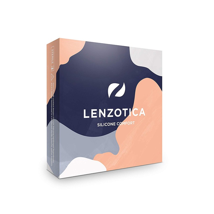 3 месечни контактни лещи Lenzotica 214160424 11-26-368 ,2 броя, контейнер, Atlantis Grey/сив