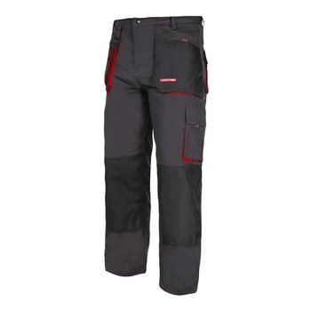 Pantaloni lucru grosi, 9 buzunare, talie ajustabila, banda suport ciocan, marime XL/56 Pantaloni lucru grosi, 9 buzunare, talie ajustabila, banda suport ciocan, marime XL/56