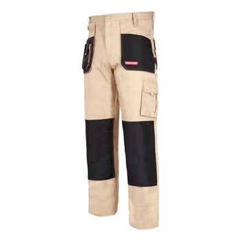 Pantaloni lucru grosi, 100% bumbac, 9 buzunare, cusaturi triple, inel fixare cheie, marime S/48 Pantaloni lucru grosi, 100% bumbac, 9 buzunare, cusaturi triple, inel fixare cheie, marime S/48