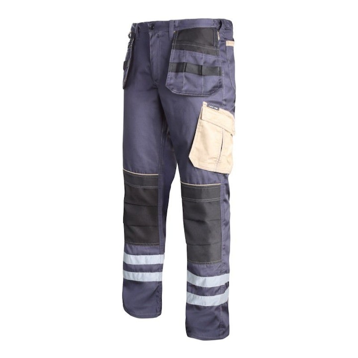Светлоотразителен работен панталон със средна дебелина, 16 джоба, ключодържател, размер 2XL