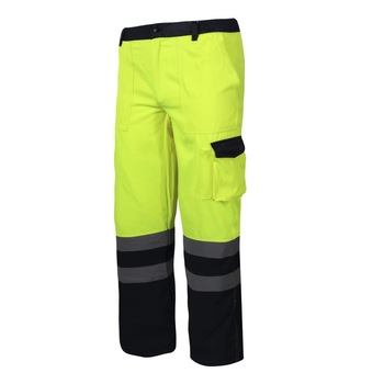 Pantaloni reflectorizanti, 6 buzunare, cusaturi duble, talie ajustabila, marime 3XL, Verde Pantaloni reflectorizanti, 6 buzunare, cusaturi duble, talie ajustabila, marime 3XL, Verde