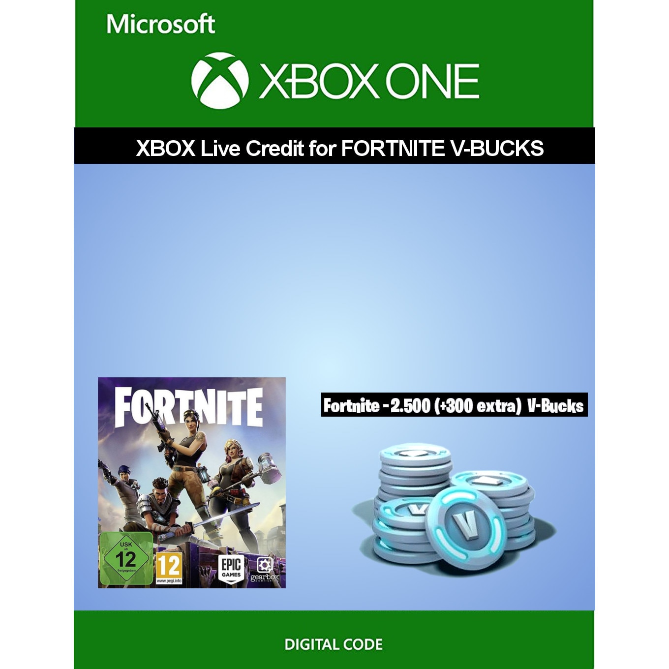 Joc Xbox Live Credit For Fortnite 2 500 V Bucks 300 Extra Pentru Xbox One Emag Ro