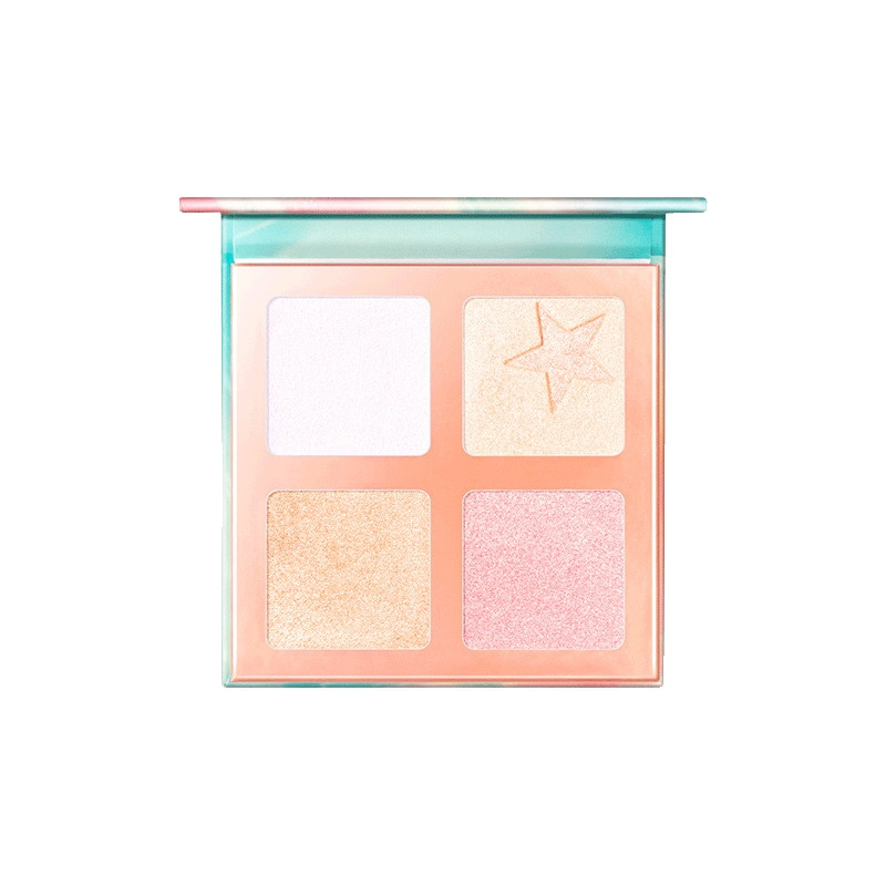 Paleta trusa de farduri Focallure Super Star iluminatoare cu 4 culori shimmery si oglinda, FA6301