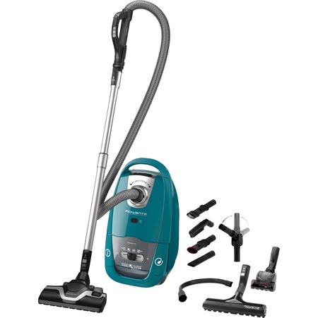 Aspirator cu sac Rowenta Silence Force Home & Car Pro RO7762EA, 450W, 4.5l, Sac Hygiene+, Perie Easy Brush , Albastru