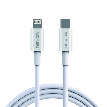 Cablu de date/incarcare Nevox, USB Type-C to Lightning MFI, 2m, White Cablu de date/incarcare Nevox, USB Type-C to Lightning MFI, 2m, White