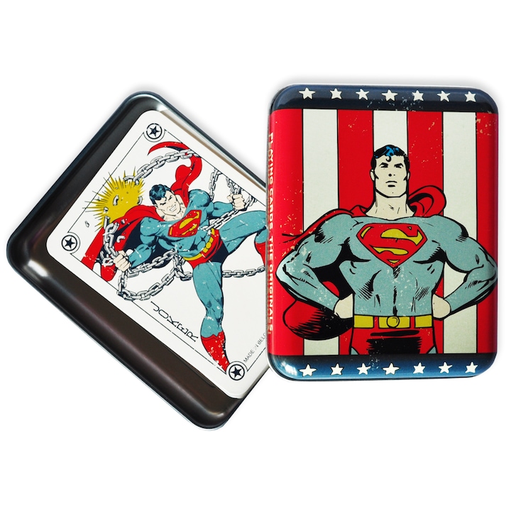 Carti de joc in cutie metalica de colectie - "Superman"