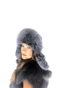 Caciula din blana naturala de vulpe si piele naturala,model sport-casual,culoare griu-spicat,masura 59,Durava Caciula din blana naturala de vulpe si piele naturala,model sport-casual,culoare griu-spicat,masura 59,Durava