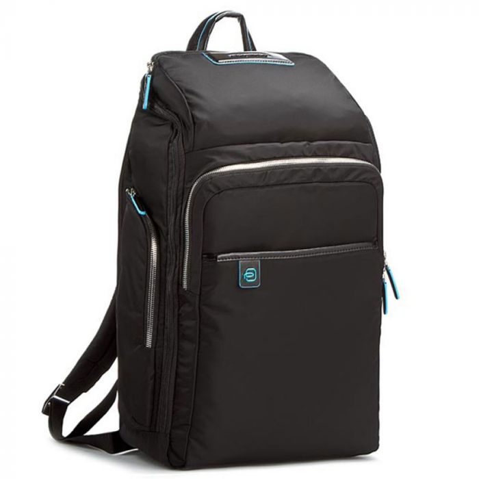 Rucsac port laptop 15,6'' si iPad®10,5’’/9,7” Piquadro din tesut si piele naturala CA3826X3/N2 negru