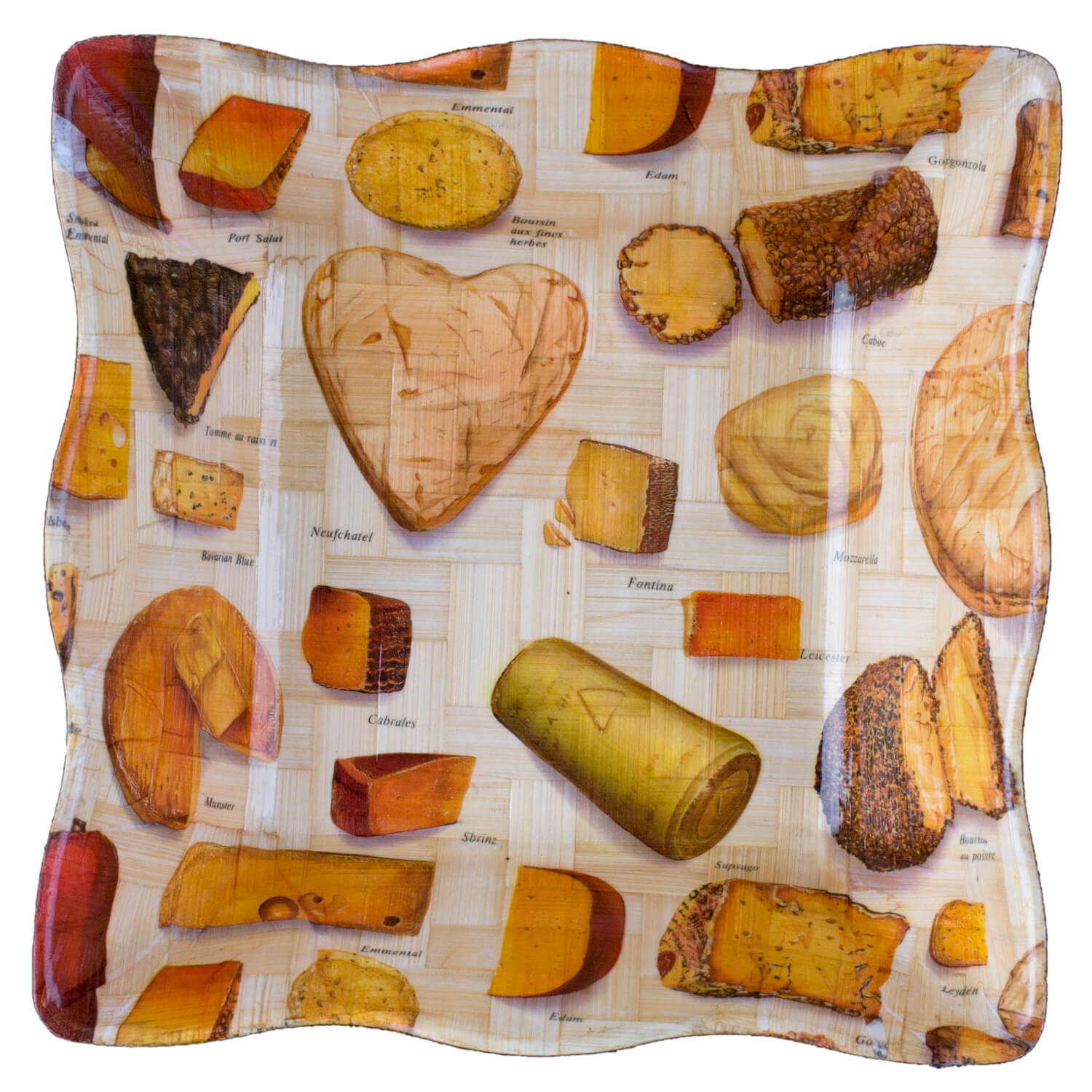 Cos bambus Gemma patrat, 17.5x17.5 cm cheese