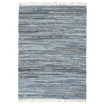Covor Chindi tesut manual, albastru, 200 x 290 cm, denim 133948 Covor Chindi tesut manual, albastru, 200 x 290 cm, denim 133948