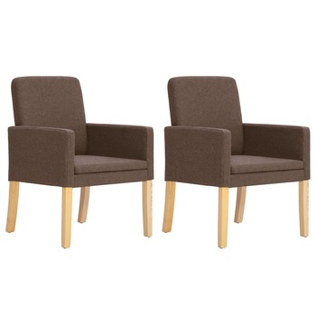 Set de 2 scaune pentru living, tip fotoliu, vidaXL, Maro inchis, 57 x 60 x 85,5 cm, tapitate Set de 2 scaune pentru living, tip fotoliu, vidaXL, Maro inchis, 57 x 60 x 85,5 cm, tapitate