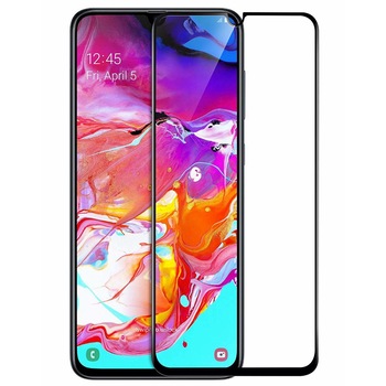 Folie sticla securizata Full Cover Full Glue pentru Samsung Galaxy A70, Negru Folie sticla securizata Full Cover Full Glue pentru Samsung Galaxy A70, Negru