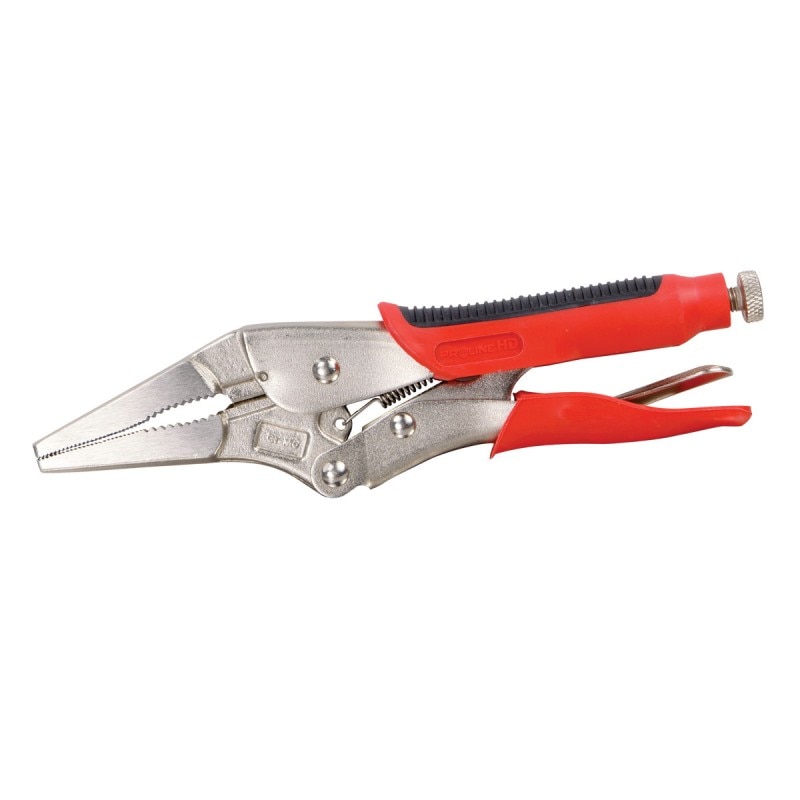 Cleste blocare Proline HD cu maner bimaterial, 220 mm, cioc lung