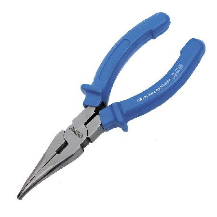 Mega Harapófogó hajlított csőrrel, 200 mm, kék