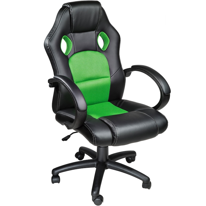 Monivel racing gamer sport irodai szék, vezetői fotel forgószék zöld-fekete