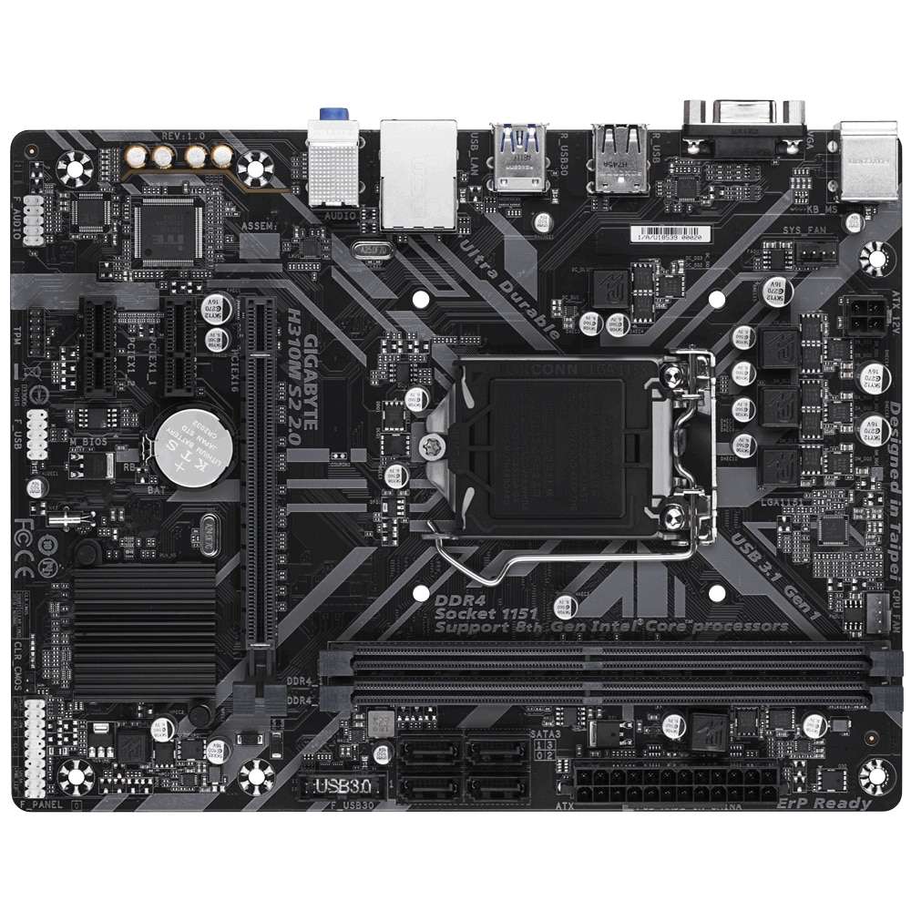 Placa de baza Gigabyte H310M S2 2.0, Socket 1151