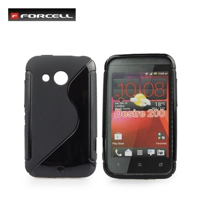 Силиконов гръб Omni S Line за HTC Desire 200, Черен