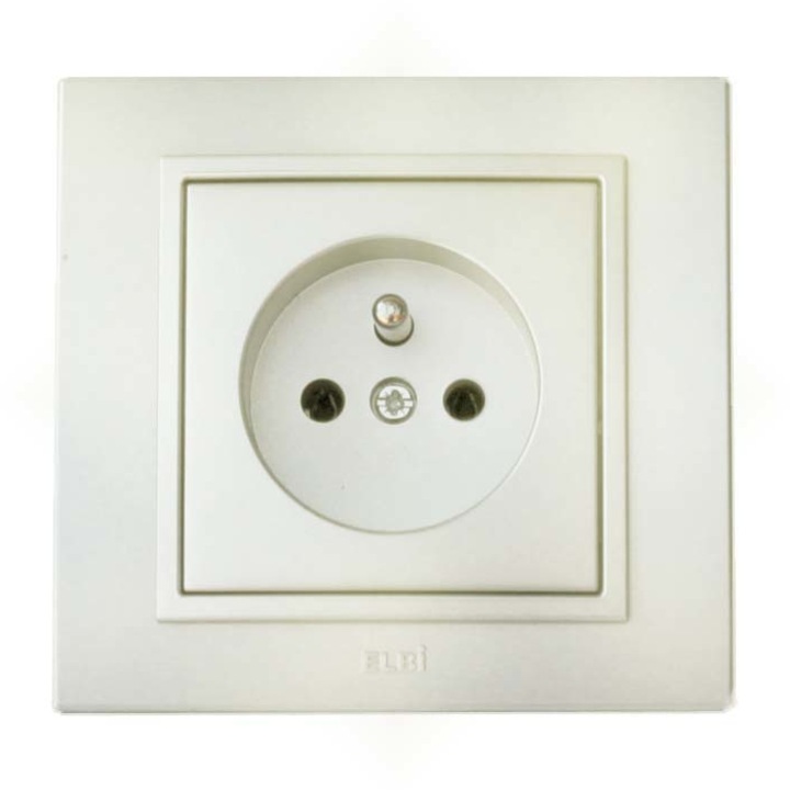 Priza schuko EL-BI ZENA gri metalizat, UPS