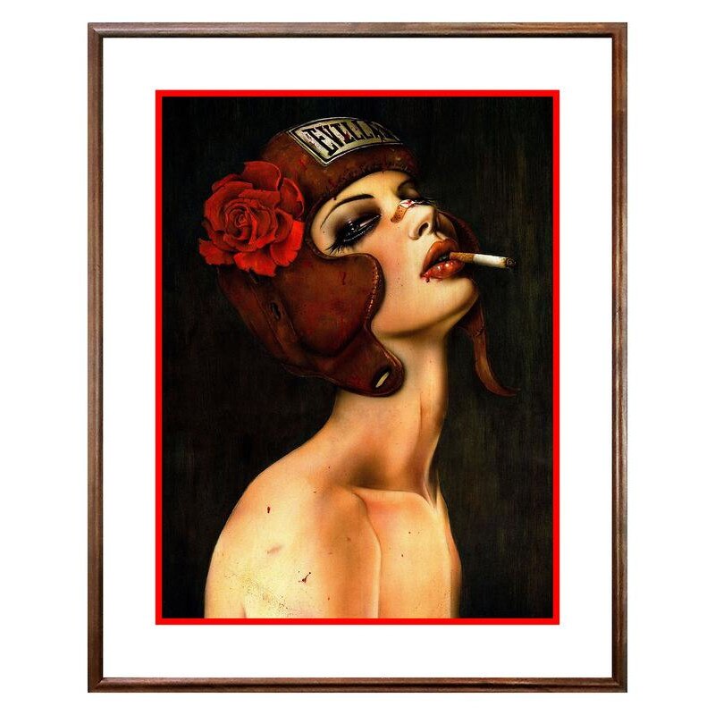 Tablou Decorativ - Club, Restaurant, Bar, Hotel, Cafenea - Smoking Girl - BRC-146, 40 x 50 cm