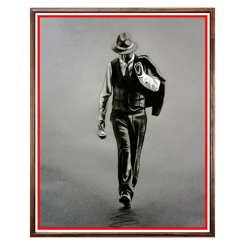 Tablou Decorativ - Club, Restaurant, Bar, Hotel, Cafenea - Solitary Man - BRC-026, 40 x 50 cm